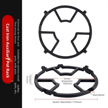Στήριγμα εστιών αερίου — Πανευρωπαϊκή αντιολισθητική βάση για κατσαρόλες και γουόκ με 4 ή 5 άγκιστρα