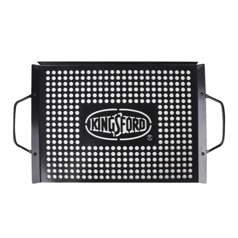 Geležinė kvadratinė grilio keptuvė be prilipimo, svoris 0,93 kg; gamyba šaltuoju valcavimu ir tempimu