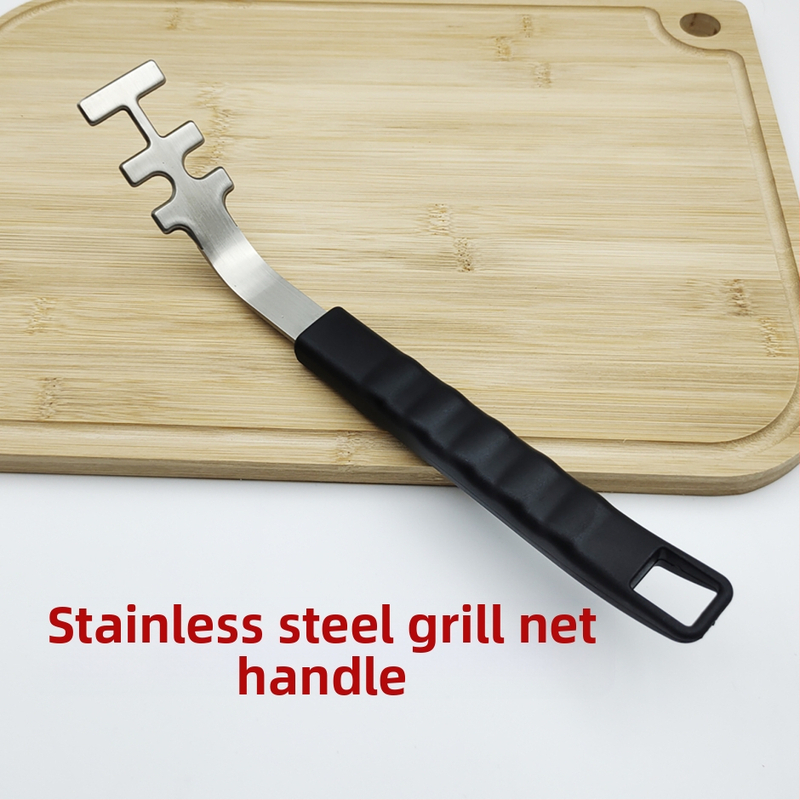 Nerūdijančio plieno griliaus tinklo traukiklis – Hinyu, apsauga nuo nudegimo, daugiafunkcis BBQ įrankis