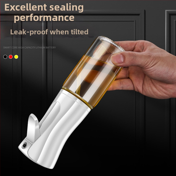 Stiklinis aliejaus purškimo buteliukas – paspauskite purškimui, šiuolaikiškas minimalistinis stilius, spausdintas logotipas, aliejaus buteliukas