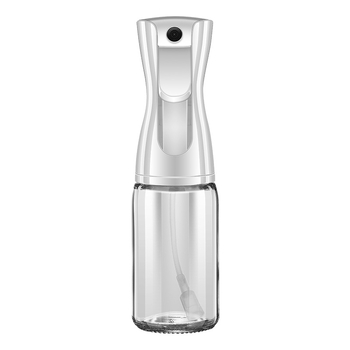 Stiklinis aliejaus purškimo buteliukas – paspauskite purškimui, šiuolaikiškas minimalistinis stilius, spausdintas logotipas, aliejaus buteliukas