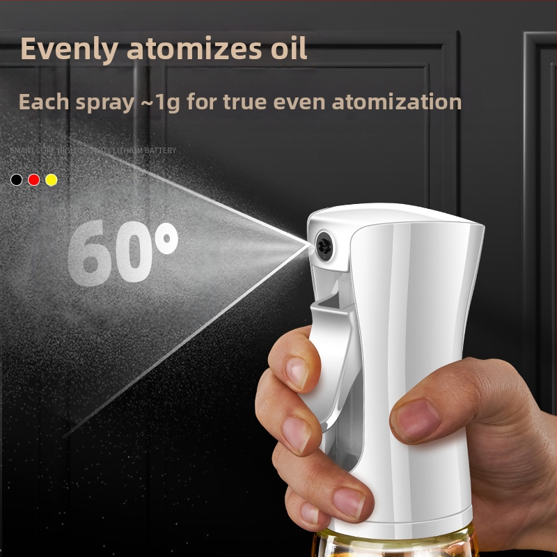 Стъклена бутилка за пръскане на масло – натиснете за пръскане, модерен минималистичен стил, печатано лого, бутилка за масло