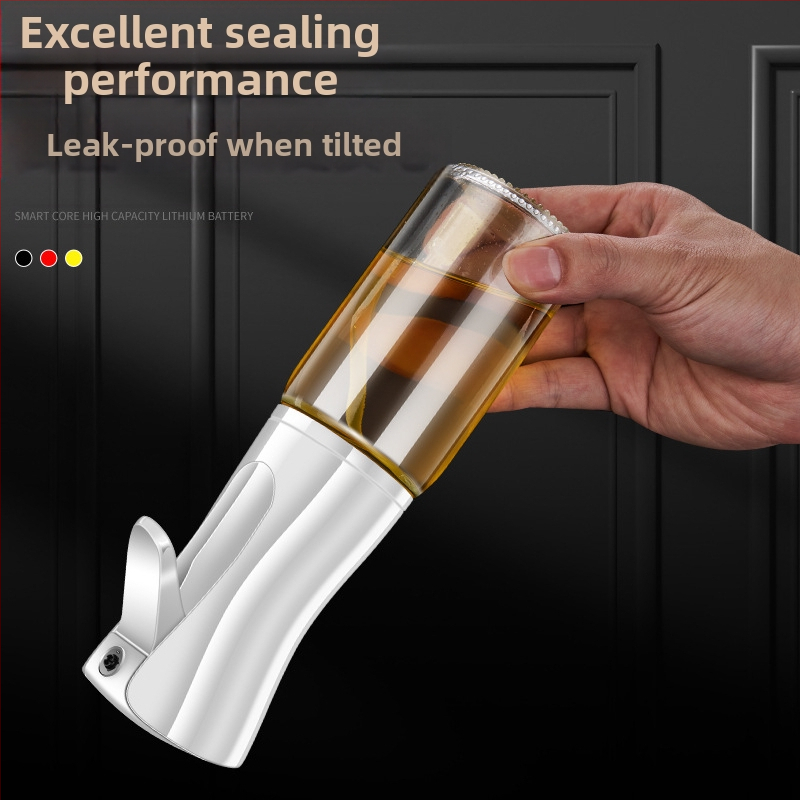 Стъклена бутилка за пръскане на масло – натиснете за пръскане, модерен минималистичен стил, печатано лого, бутилка за масло