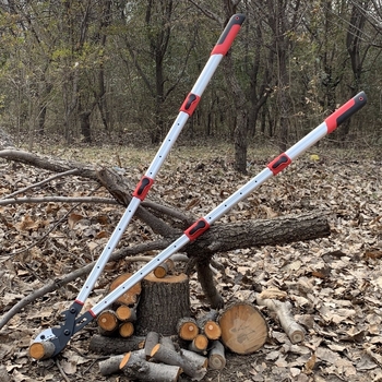 Βαρύς κλαδευτήρας για παχιά κλαδιά με τηλεσκοπική μακριά λαβή, τριτμητό μήκος, SK5 ατσάλι, εξοικονόμηση προσπάθειας