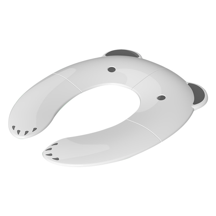 Sulankstomos vaikų klozeto treniravimo sėdynės uždanga, mielo meškiuko dizaino, iš PP + lankstaus klijų, daugkartinis naudojimas