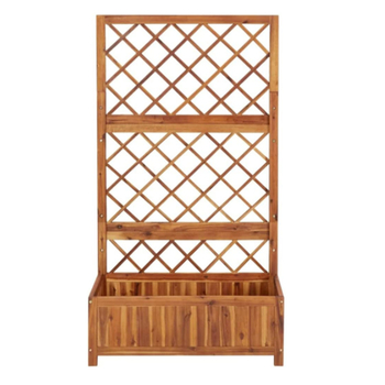 Ξύλινο κουτί φύτευσης με βάση για λουλούδια, διαπερατό και ανθεκτικό, τύπος δαπέδου, για οικιακή κηπουρική και μπαλκόνι