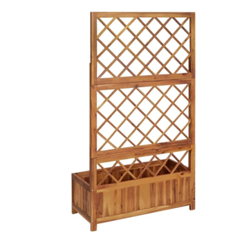 Ξύλινο κουτί φύτευσης με βάση για λουλούδια, διαπερατό και ανθεκτικό, τύπος δαπέδου, για οικιακή κηπουρική και μπαλκόνι