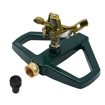 Μεταλλικός ποτιστήρας με βάση από κράμα και κεφαλή 360° περιστροφή, χωρητικότητα 300 L/h, για άρδευση κήπων, γκαζόν και αγροτική άρδευση.