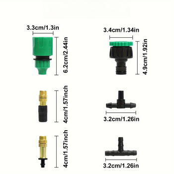 Σετ άρδευσης με ρυθμιζόμενο ακροφύσιο χαλκού, σειρά μικροψεκασμού, 0-30 L/h ροή, για οικιακή κηπουρική και δημόσιους χώρους πρασίνου