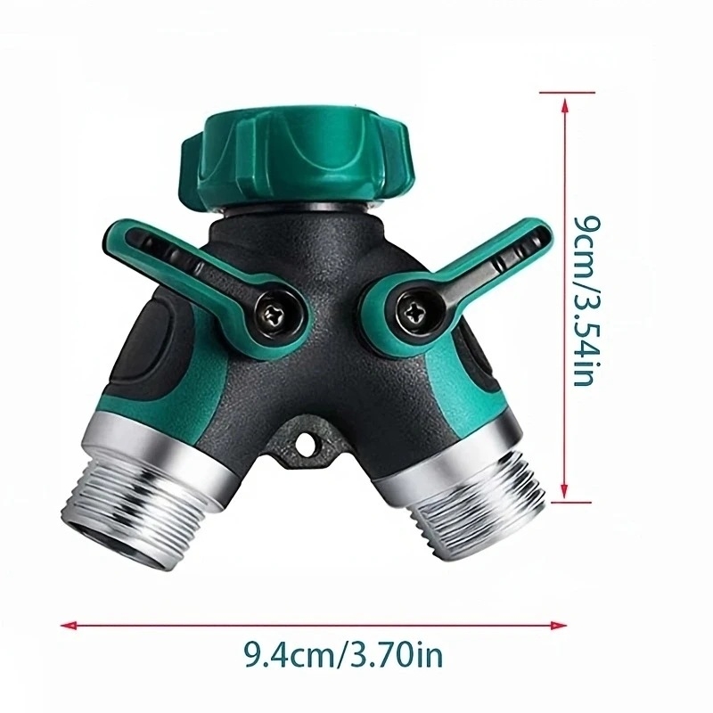 FLOWERS SPRAL Y-formas divviru ūdensvadu savienotājs apūdeņošanai, sakausējuma ātrās savienošanas