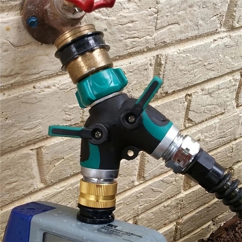 FLOWERS SPRAL Y-formas divviru ūdensvadu savienotājs apūdeņošanai, sakausējuma ātrās savienošanas