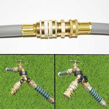 Μπρούτζινος προσαρμογέας κήπων ποτίσματος με αρσενικά και θηλυκά εξαρτήματα ταχείας σύνδεσης