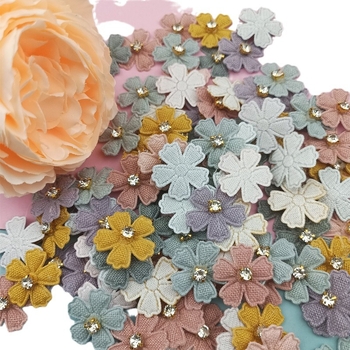 Κλιπ μαλλιών για παιδιά (λουλούδι με πέντε πέταλα; υφασμάτινο υλικό)