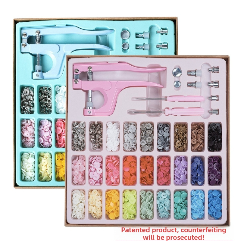 Сет за копчета щракване с инструменти за бебешки дрехи — материал: смола; конструкция: щракващи копчета; приложение: бебешки облекла