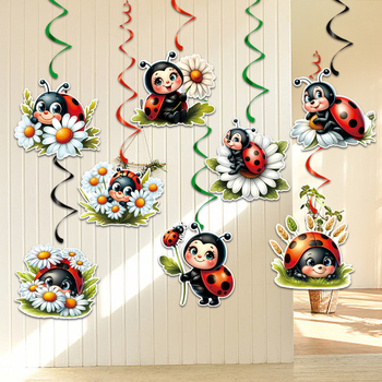 Σπειροειδής κρεμαστή ετικέτα – διακόσμηση γενεθλίων με θέμα τα έντομα, χαρτί, εξάρτημα διαμόρφωσης χώρου