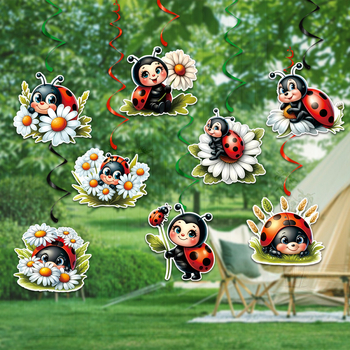 Σπειροειδής κρεμαστή ετικέτα – διακόσμηση γενεθλίων με θέμα τα έντομα, χαρτί, εξάρτημα διαμόρφωσης χώρου