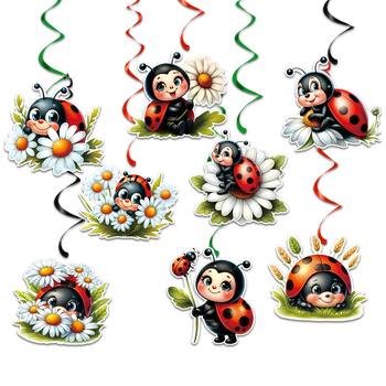 Σπειροειδής κρεμαστή ετικέτα – διακόσμηση γενεθλίων με θέμα τα έντομα, χαρτί, εξάρτημα διαμόρφωσης χώρου