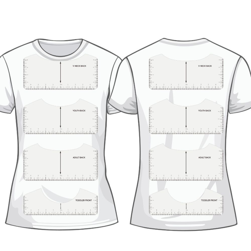 Инструмент за подравняване на тениски с V-образно деколте, осем в едно, PVC екологичен материал; съвместим с множество комплекти; лицензиран частен етикет; неутрален бранд с персонализируемо лого; опаковка Opp торба