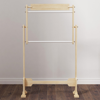 Рамка за кръстат бод с регулируема фиксирана скоба - борова дървена рамка, комплект, стил Нов Китайски