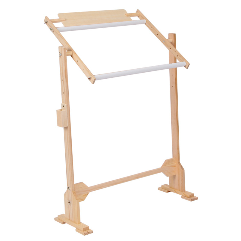 Рамка за кръстат бод с регулируема фиксирана скоба - борова дървена рамка, комплект, стил Нов Китайски