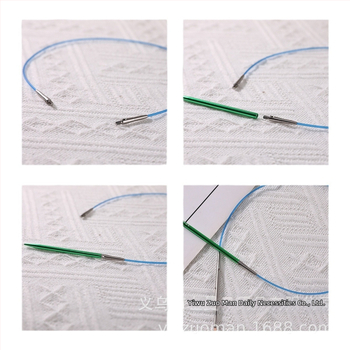 Σετ κυκλικών βελόνων πλεξίματος από ανοξείδωτο ατσάλι για πουλόβερ, με αφαιρούμενο δαχτυλίδι και περιστρεφόμενο κορδόνι, 50 τεμάχια