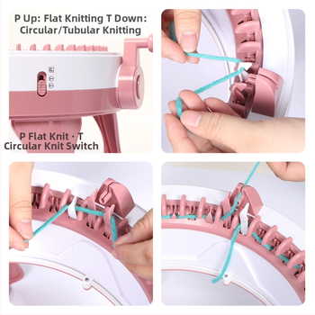 Vilnos mezgimo mašina — spalvota dėžutė pakuotė, plastmasinis korpusas, tinka visoms amžiaus grupėms, prekės kategorija: Vilnos mezgimo mašina