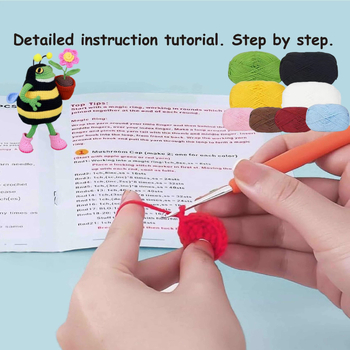 DIY komplekts kukičēšanai lellītei – vilnas dzija (Semi-Worsted, Stranded) kukičēšanai