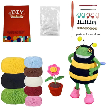 DIY komplekts kukičēšanai lellītei – vilnas dzija (Semi-Worsted, Stranded) kukičēšanai
