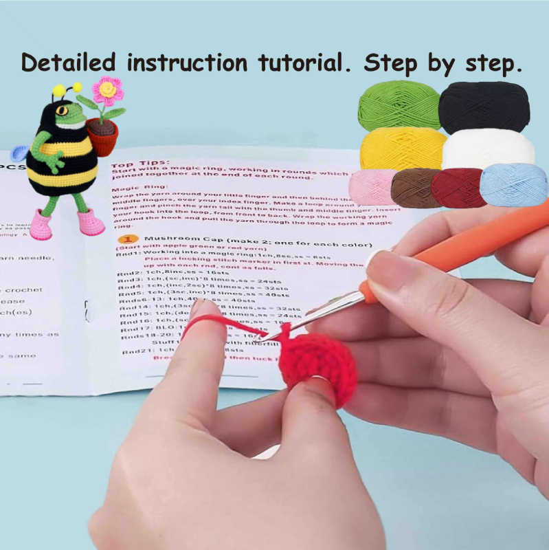 DIY komplektas kukičimui lėlėlei – vilnos siūlai (Semi-Worsted, Stranded) kukličimui