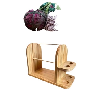 Ξύλινο ράφι για κλωστές — διώροφο, επιτραπέζιο, περιστρεφόμενο, μετακινήσιμο