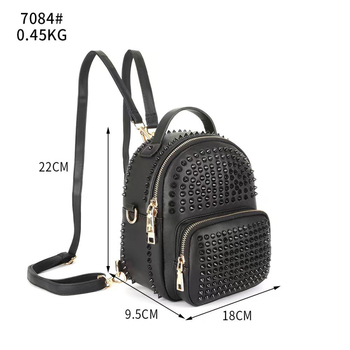 Rucsac pentru laptop cu design Skull Gothic – material PU, închidere cu fermoar, buzunar ID interior, lansat în primăvara 2024