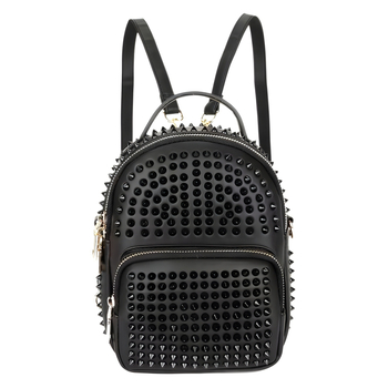 Rucsac pentru laptop cu design Skull Gothic – material PU, închidere cu fermoar, buzunar ID interior, lansat în primăvara 2024