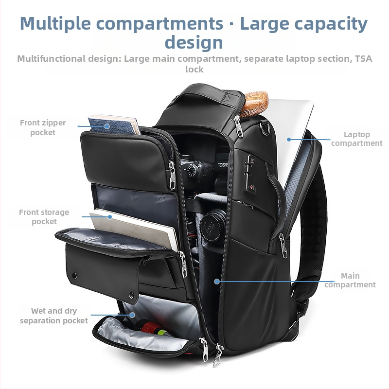 Outwalk раница за камера – водоустойчива, антикрадба, износоустойчива Oxford материя, извита презрамка, подходяща за DSLR и безогледални камери