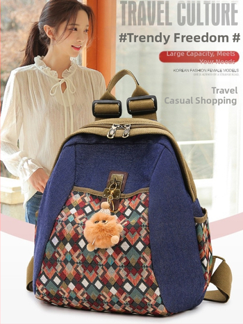 Unisex τσάντα πλάτης από τζιν με αστικό μινιμαλιστικό στυλ, χωρητικότητα 36–55 L, κατάλληλη για 16 ιντσών φορητό υπολογιστή, καμπύλοι ιμάντες ώμου.