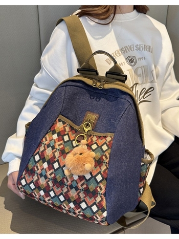 Unisex τσάντα πλάτης από τζιν με αστικό μινιμαλιστικό στυλ, χωρητικότητα 36–55 L, κατάλληλη για 16 ιντσών φορητό υπολογιστή, καμπύλοι ιμάντες ώμου.