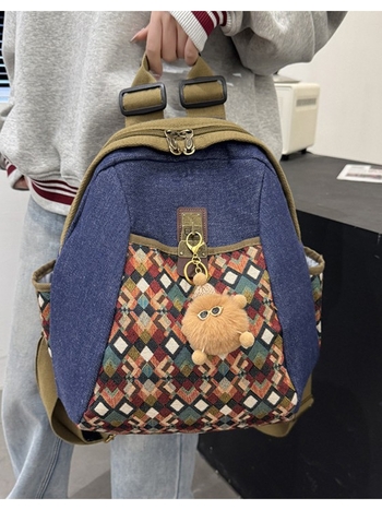 Unisex τσάντα πλάτης από τζιν με αστικό μινιμαλιστικό στυλ, χωρητικότητα 36–55 L, κατάλληλη για 16 ιντσών φορητό υπολογιστή, καμπύλοι ιμάντες ώμου.