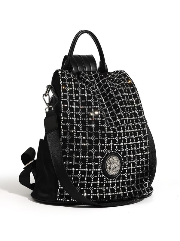 Hátizsák, utcai stílus, PU anyag, függőleges négyzet alak, cipzár