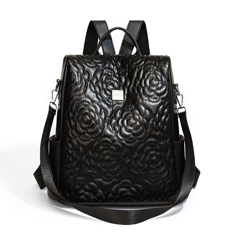 Τσάντα PU με κέντημα σε αστικό στυλ, κλείσιμο με φερμουάρ; εσωτερικές θήκες: κρυφή θήκη με φερμουάρ και θήκη για κινητό, με ενδιάμεσο στρώμα και πολυεστερική επένδυση