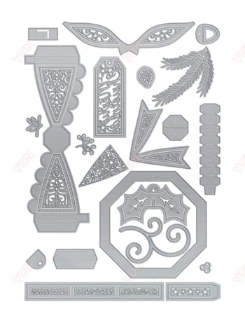 Metalne matrice za rezanje set za božićne ukrase, reljefni embossing za čestitke i skrapbook, DIY