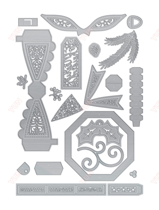 Metalne matrice za rezanje set za božićne ukrase, reljefni embossing za čestitke i skrapbook, DIY