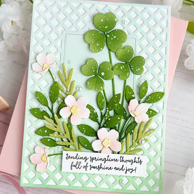 Set reznih šablona s cvjetnim motivom za kartice i pozadinu, od visokougljičnog čelika, scrapbooking