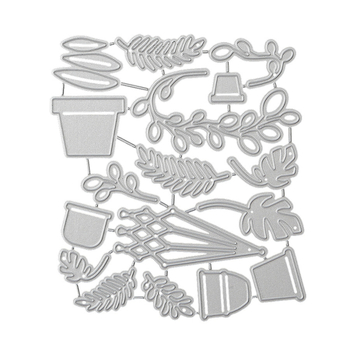 Virágkeretes dekorat fém die a DIY vágáshoz — vasból, gravírozott felülettel, geometriai dizájn, otthoni használat, kézi készítés