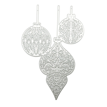 Матрица за изрязване и релеф на хартия от карбонова стомана — геометрична категория, DIY коледна висулка, 20.6 g, за домашна употреба