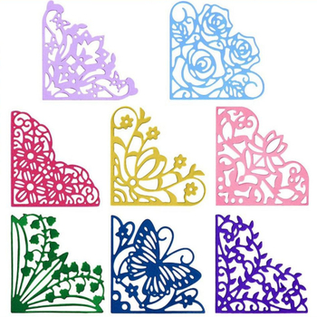 DIY Осем триъгълни дантелени шарки – метален калъп за ембосинг и гравиране, въглеродна стомана, Геометрия