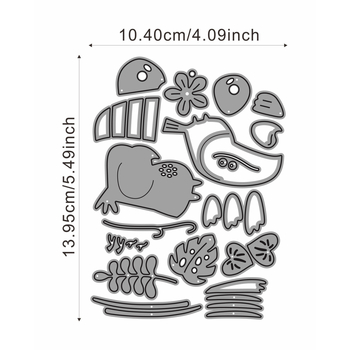 Папагалова матрица за рязане, метална матрица за изрязване с ецване за домашни занаяти, PP торба