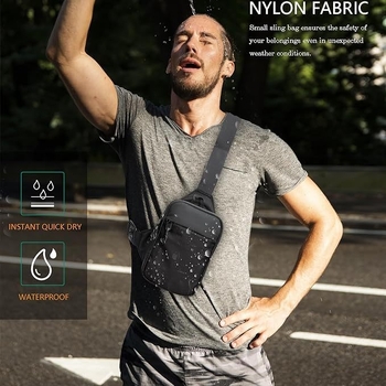 Αδιάβροχο ζωνάρι τσαντάκι με αστικό μινιμαλιστικό στυλ, εξωτερικό ύφασμα Oxford, επένδυση πολυεστέρα, κλείσιμο με φερμουάρ, εσωτερική θήκη για κινητό και διαμερίσματα με φερμουάρ