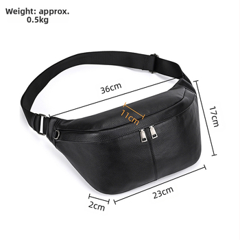 Мъжка кожена чанта за кръст с голям капацитет, първокласна телешка кожа, устойчива на износване, уличен стил