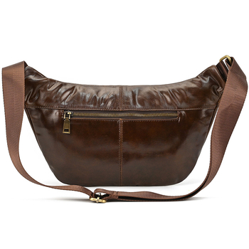 Мъжка кожена чанта за кръст с голям капацитет, първокласна телешка кожа, устойчива на износване, уличен стил