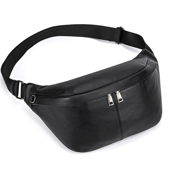 Мъжка кожена чанта за кръст с голям капацитет, първокласна телешка кожа, устойчива на износване, уличен стил