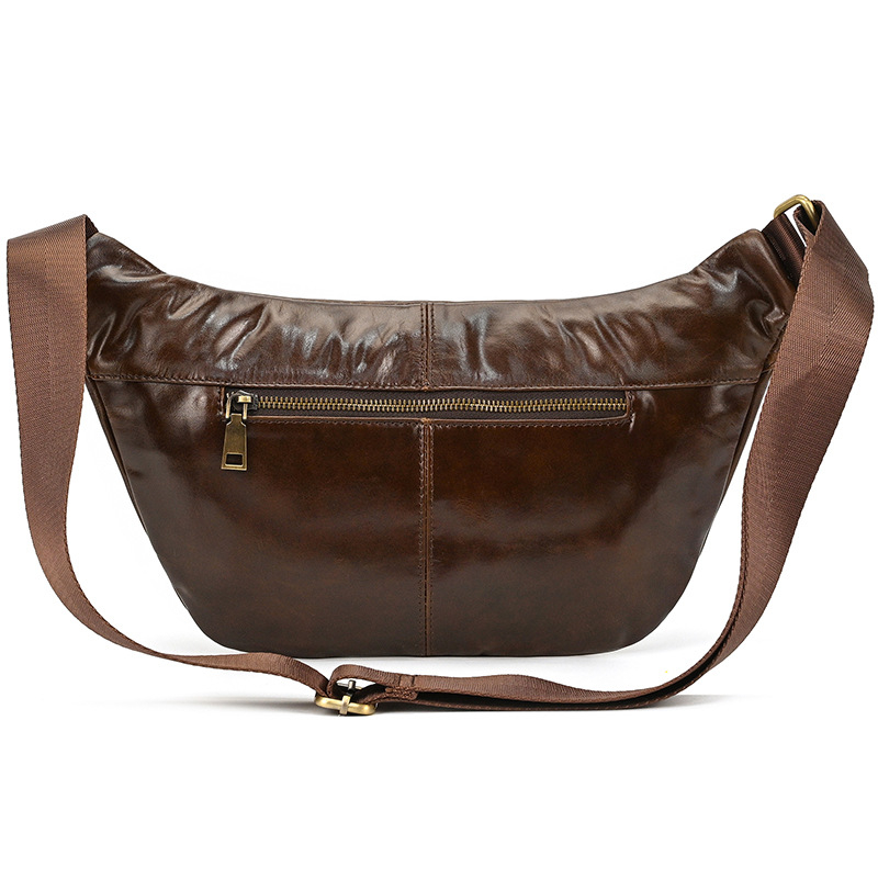 Мъжка кожена чанта за кръст с голям капацитет, първокласна телешка кожа, устойчива на износване, уличен стил